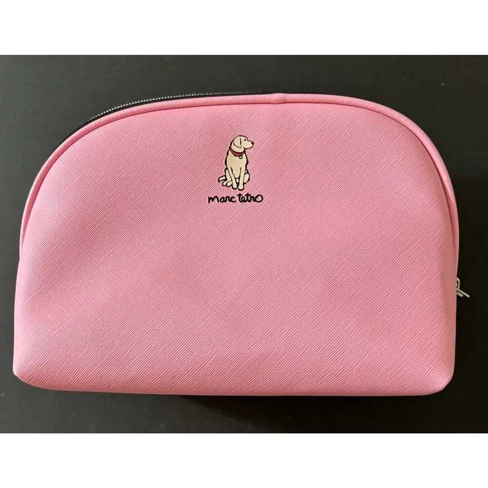 Marc Tetro Yellow Lab Zip Around Makeup Bag, Pink, New Without Tags!